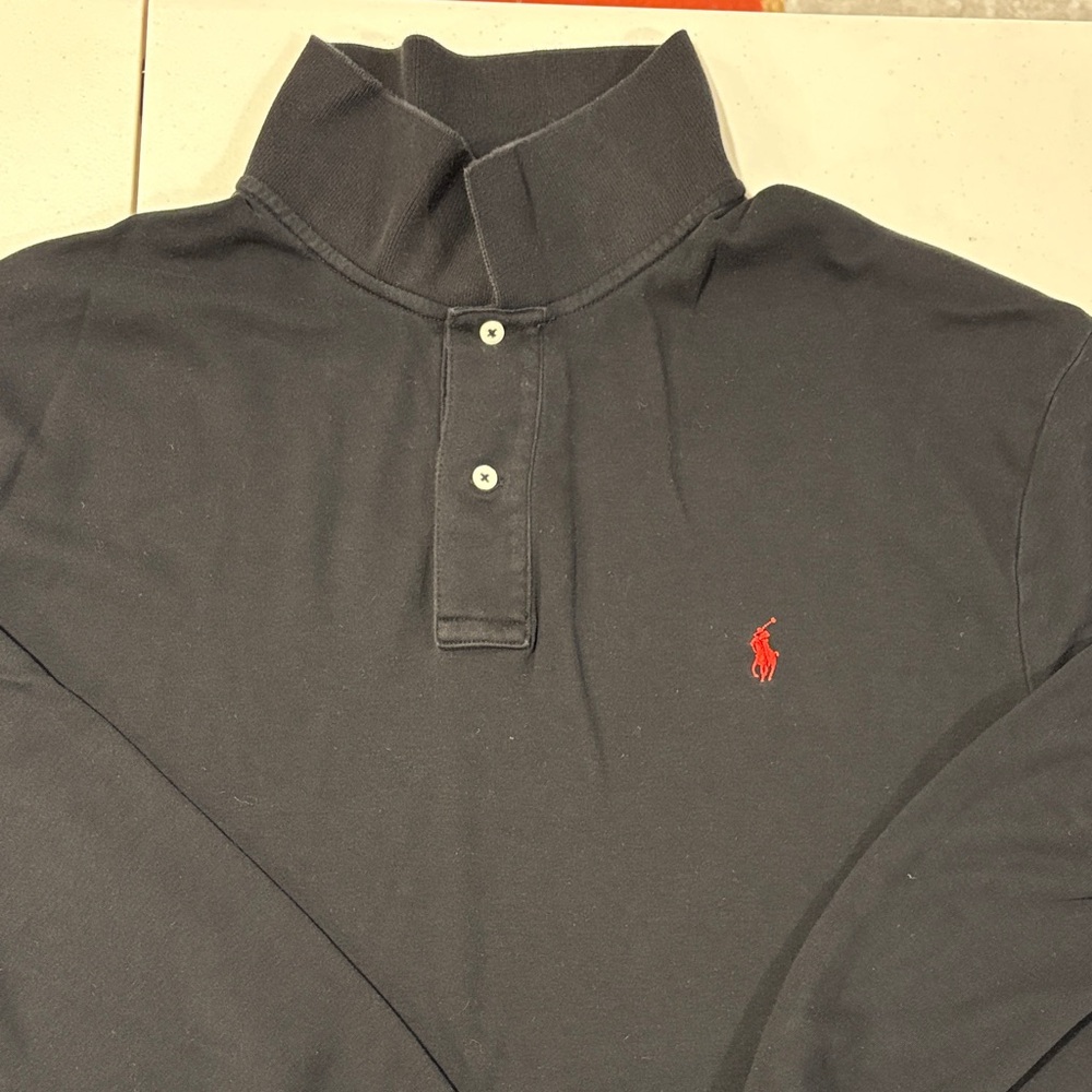 Polo by Ralph Lauren Men's Black Long Sleeve Polo - Picture 2 of 6